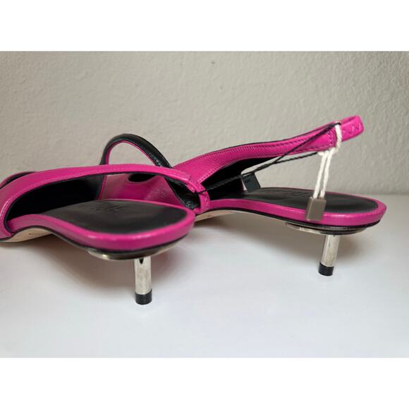HES1  NWT STAND STUDIO Sasha Slingback Pump Heels Bubblegum Pink Women's EU 37 - Picture 3 of 6